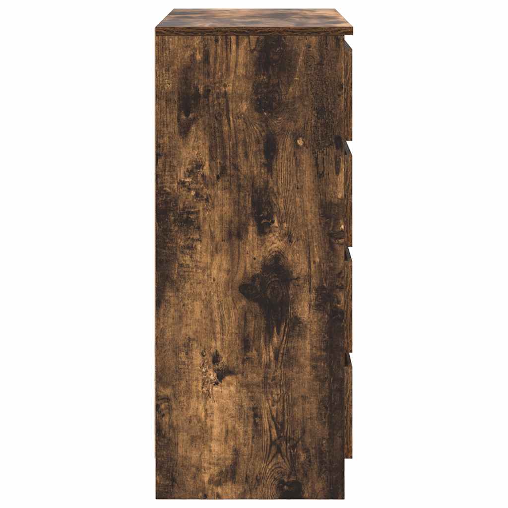 Sideboard with Drawers Smoked Oak 71x35x84 cm Engineered Wood